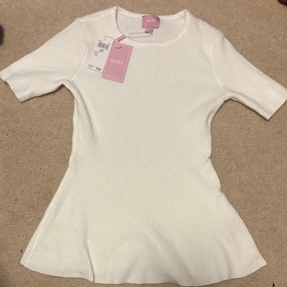 Muse Ivory Knit Blouse